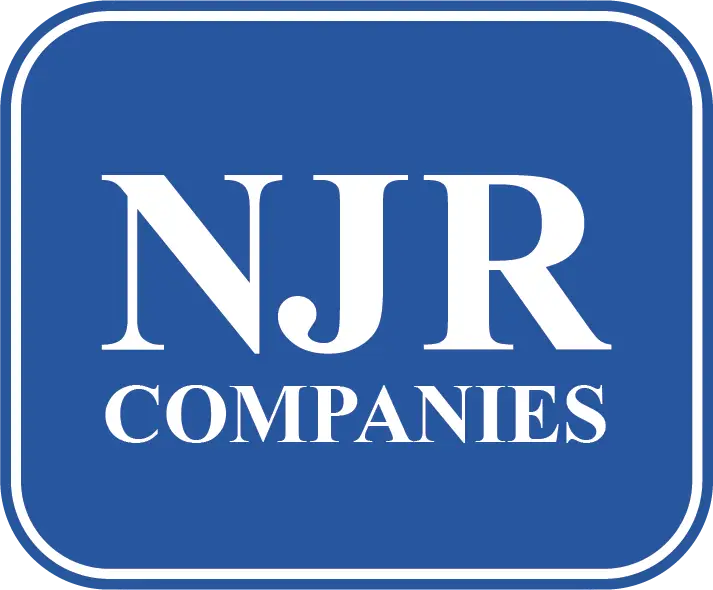 Blue square logo with white NJR text